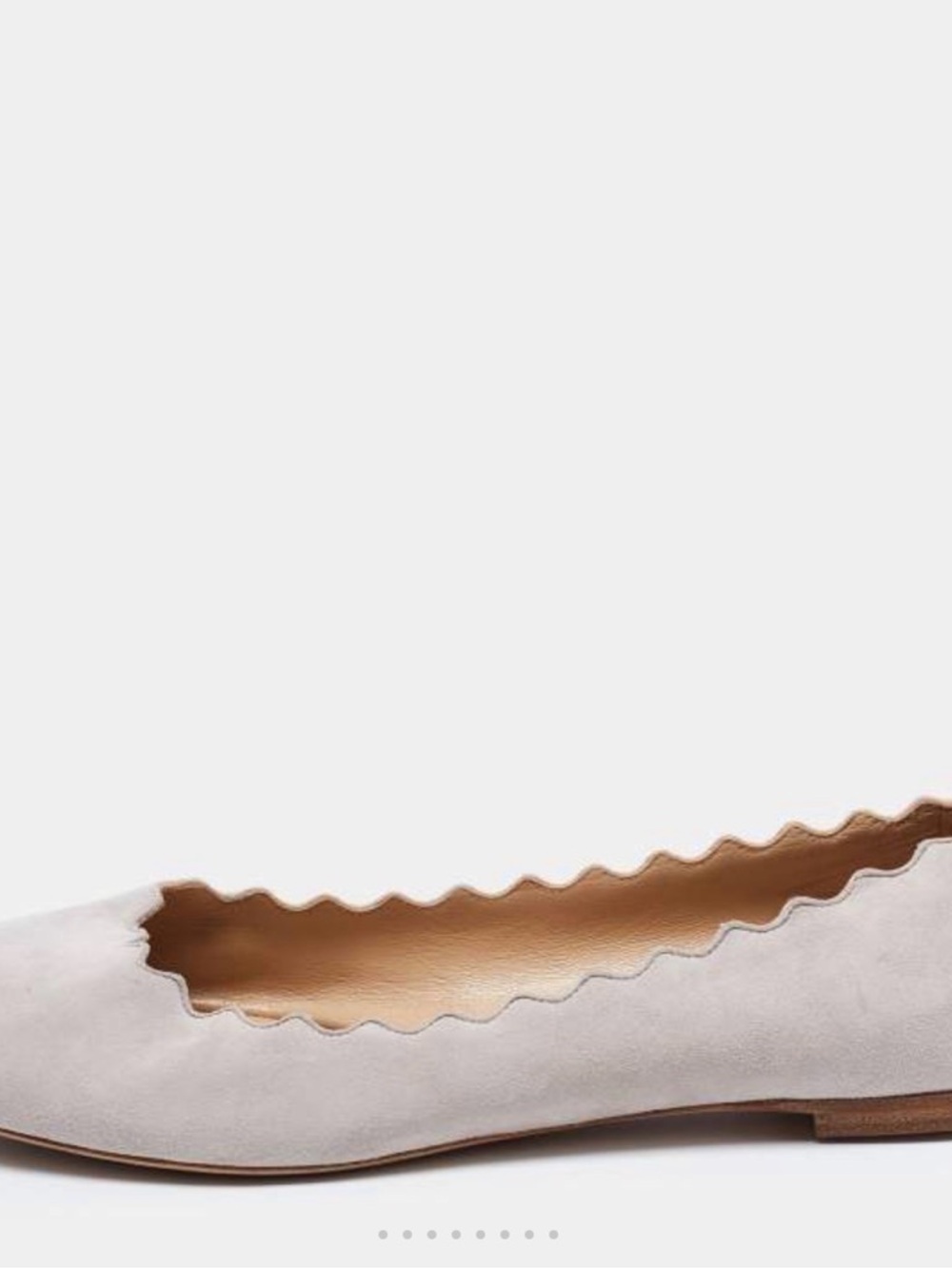 Chloe Scalloped Ballet Flat - Light grey